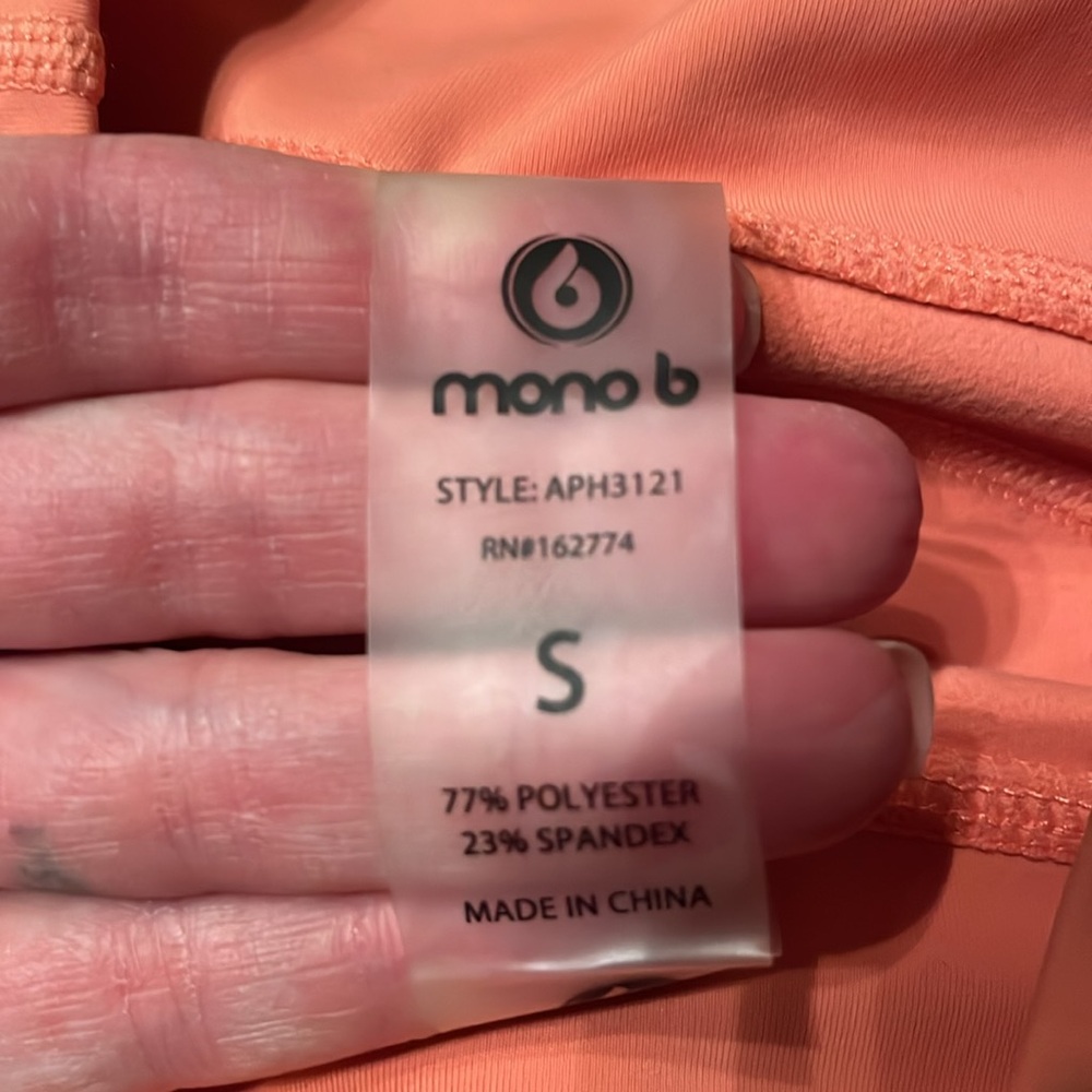New peach color Mono b full length leggings - Picture 9 of 16